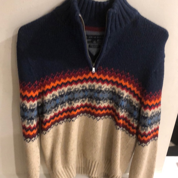 Dual-Tone Men’s Tommy Hilfiger Wool Blend Sweater - Picture 4 of 7